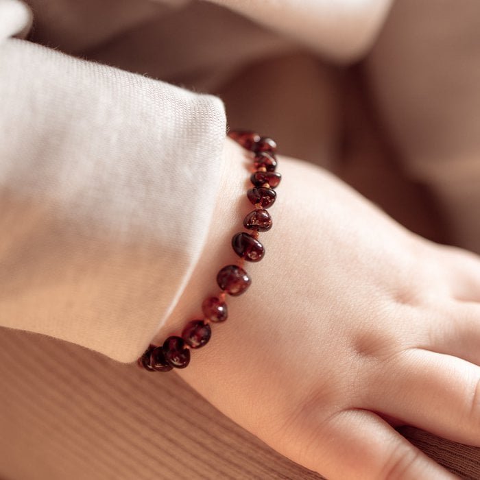 Amber Bracelet for Babies & Toddlers - Cognac & Aventurine - Image 2