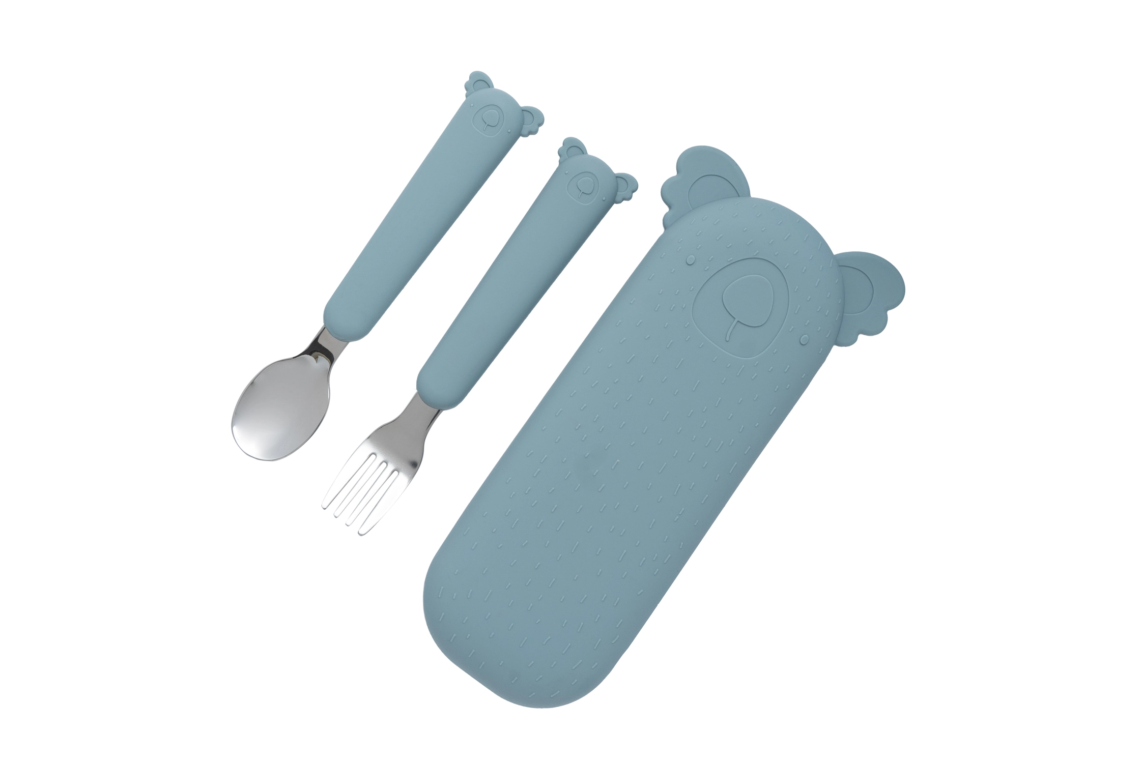 Cutlery Set with Silicone Case Blue - Image 2