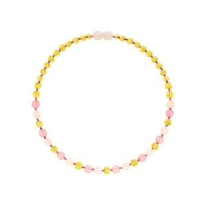 Amber Necklace for Children – Lemon and Rose Quartz