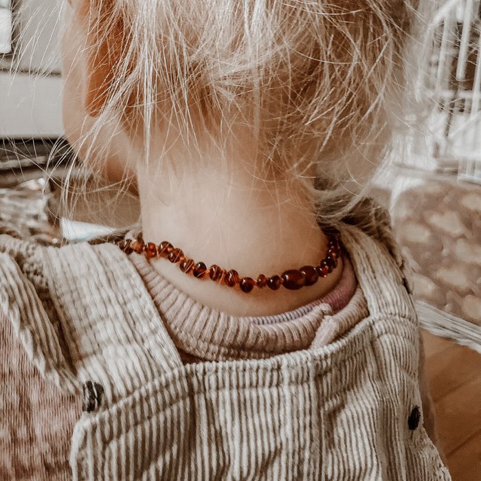 Amber Necklace for Children – Cognac & Aventurine - Image 2
