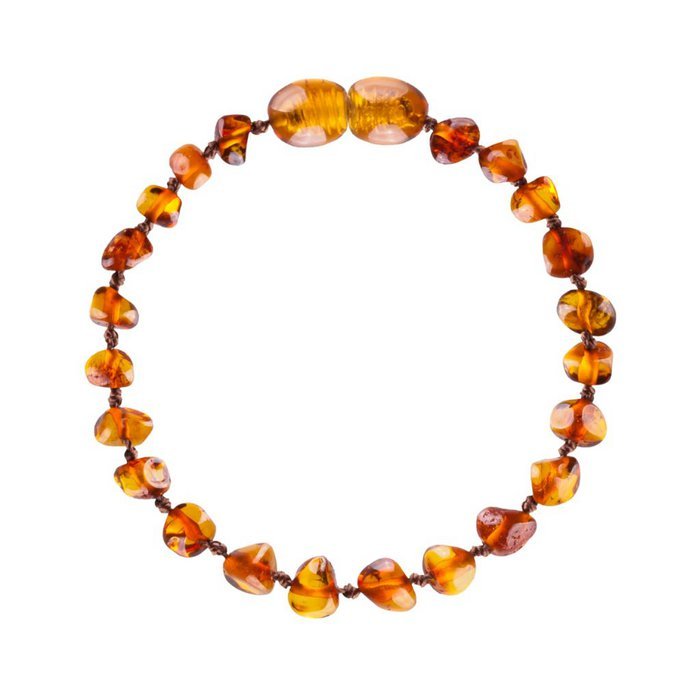 Amber Bracelet for Babies & Toddlers - Cognac & Aventurine